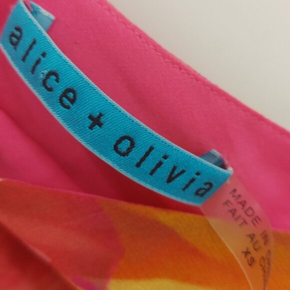 Alice + Olivia Silk Floral one shoulder blouse size xs - Picture 4 of 4